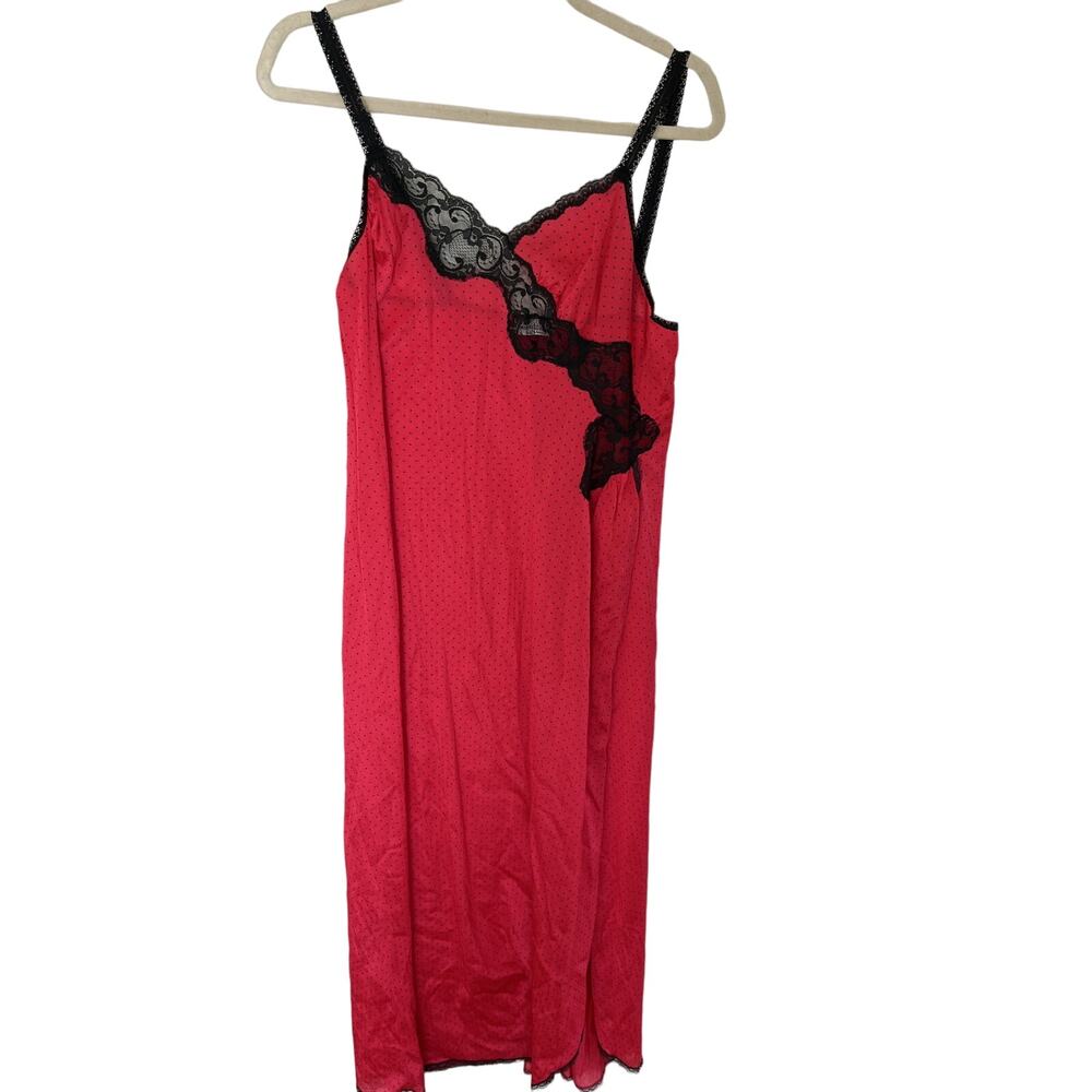 Y2K Vanity Fair M Slip Dress Lingerie Satin Lace Coquette Whimsigoth- Rare